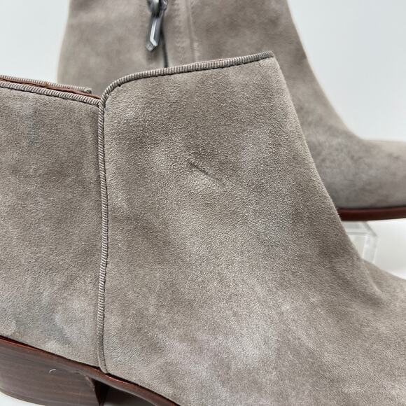 Sam Edelman Petty Ankle Boots Women’s 8W Gray Leather Side Zip Booties - Picture 6 of 11